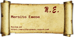 Mersits Emese névjegykártya